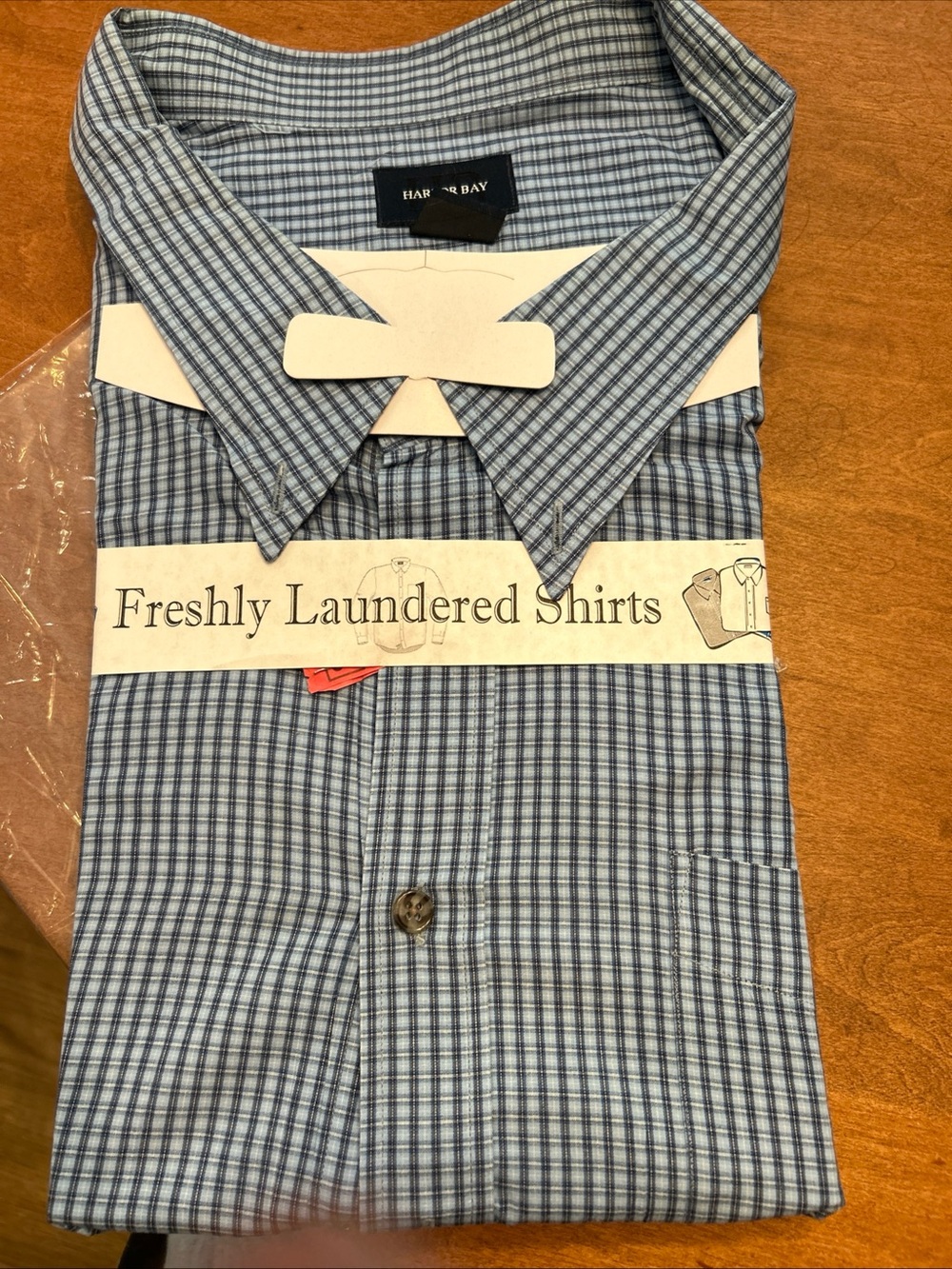 Harbor Bay Light Blue / Navy Plaid Men’s Short Sleeve Button Down Shirt